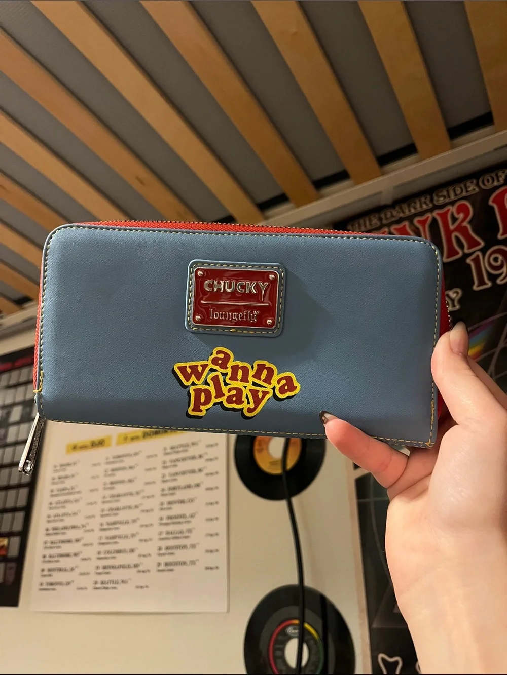 Loungefly Blue Red Striped 'Good Guys' Zip Wallet